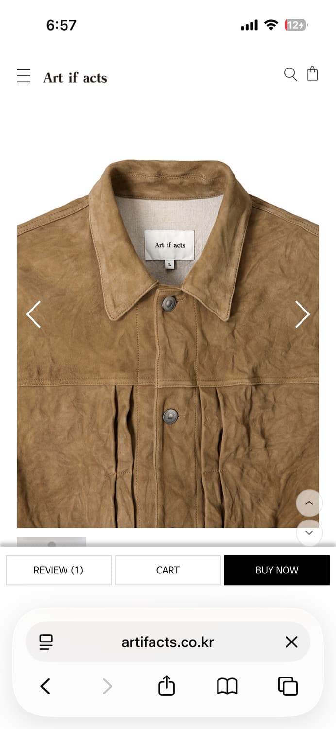 [m] 아트 이프 액츠 워시드 스웨이드 트러커 레더 자켓 상품이미지4