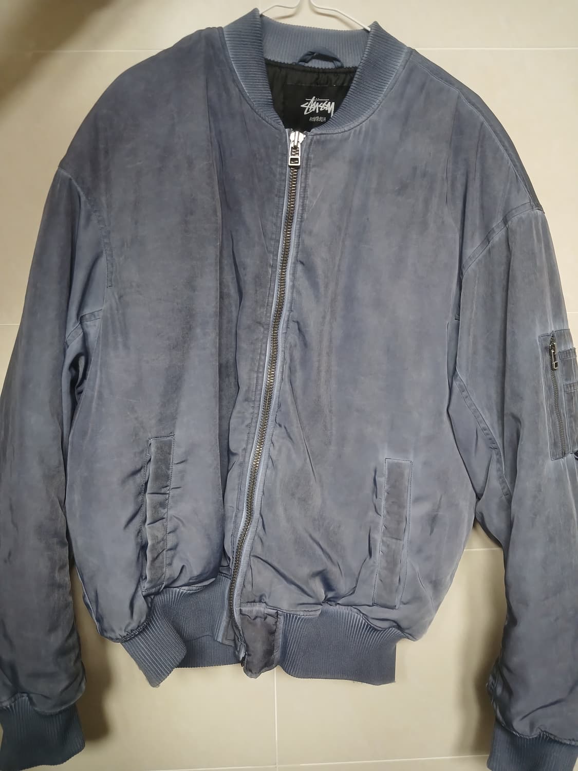 스투시 다이드 나일론 봄버 오일 블루 상품이미지2