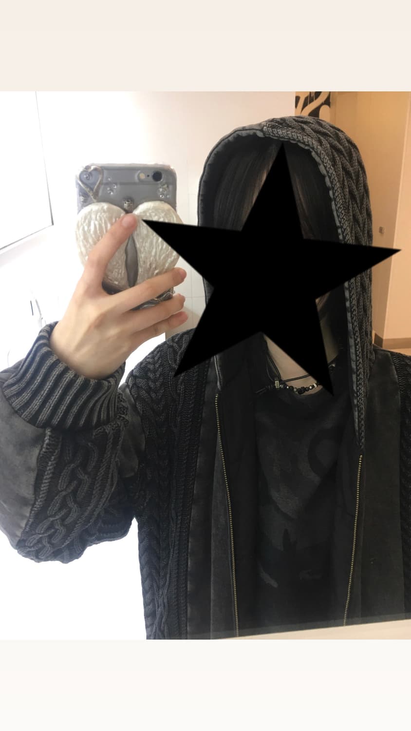 빈티지 케이블 니트 누빔 후드집업자켓 상품이미지5