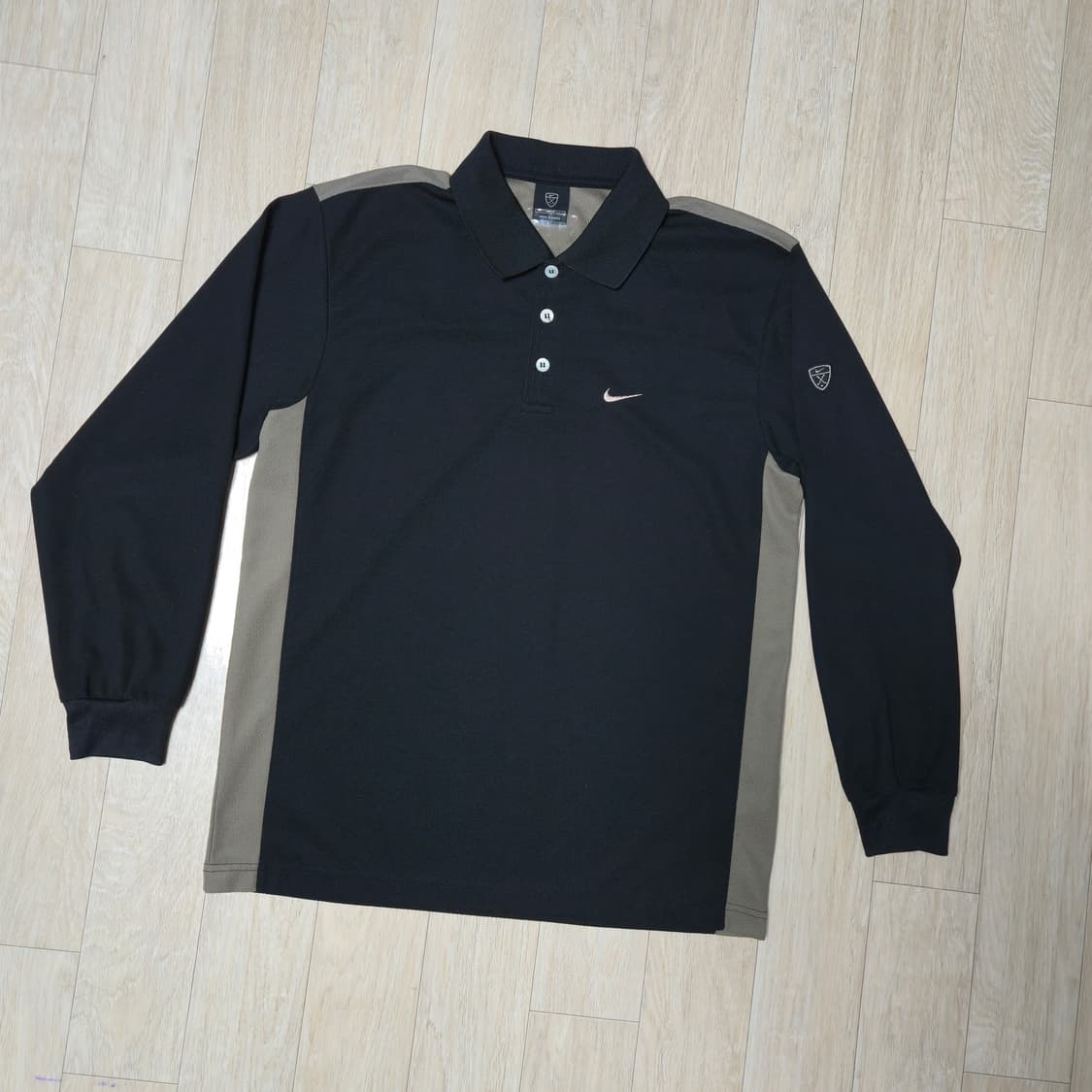 M) 나이키 블랙 골프 긴팔 카라티 상품이미지1