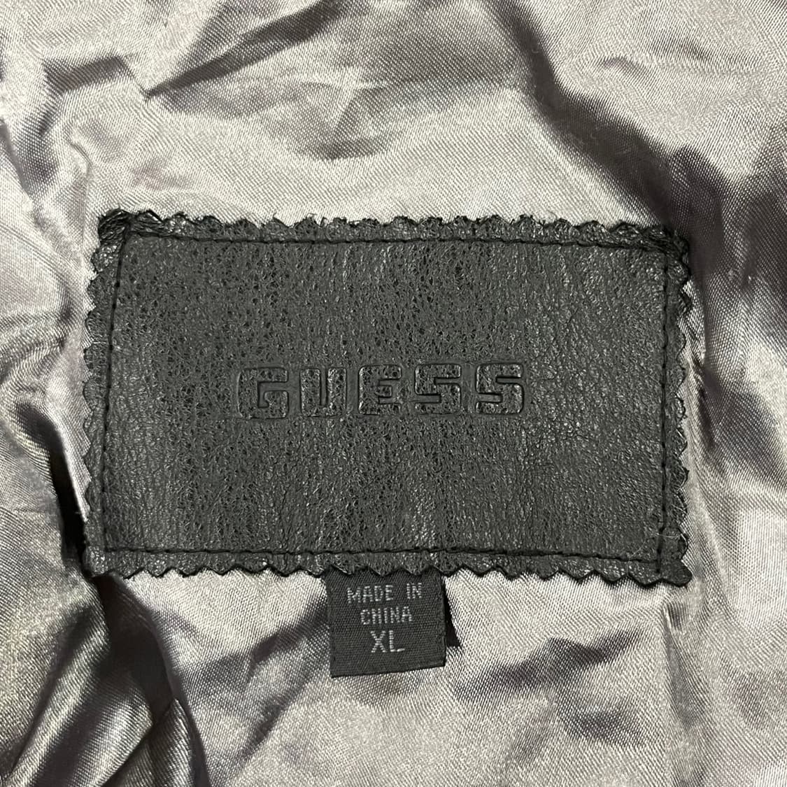 [정품/XL] 게스 블랙 가죽 자켓 코트 b12 상품이미지5