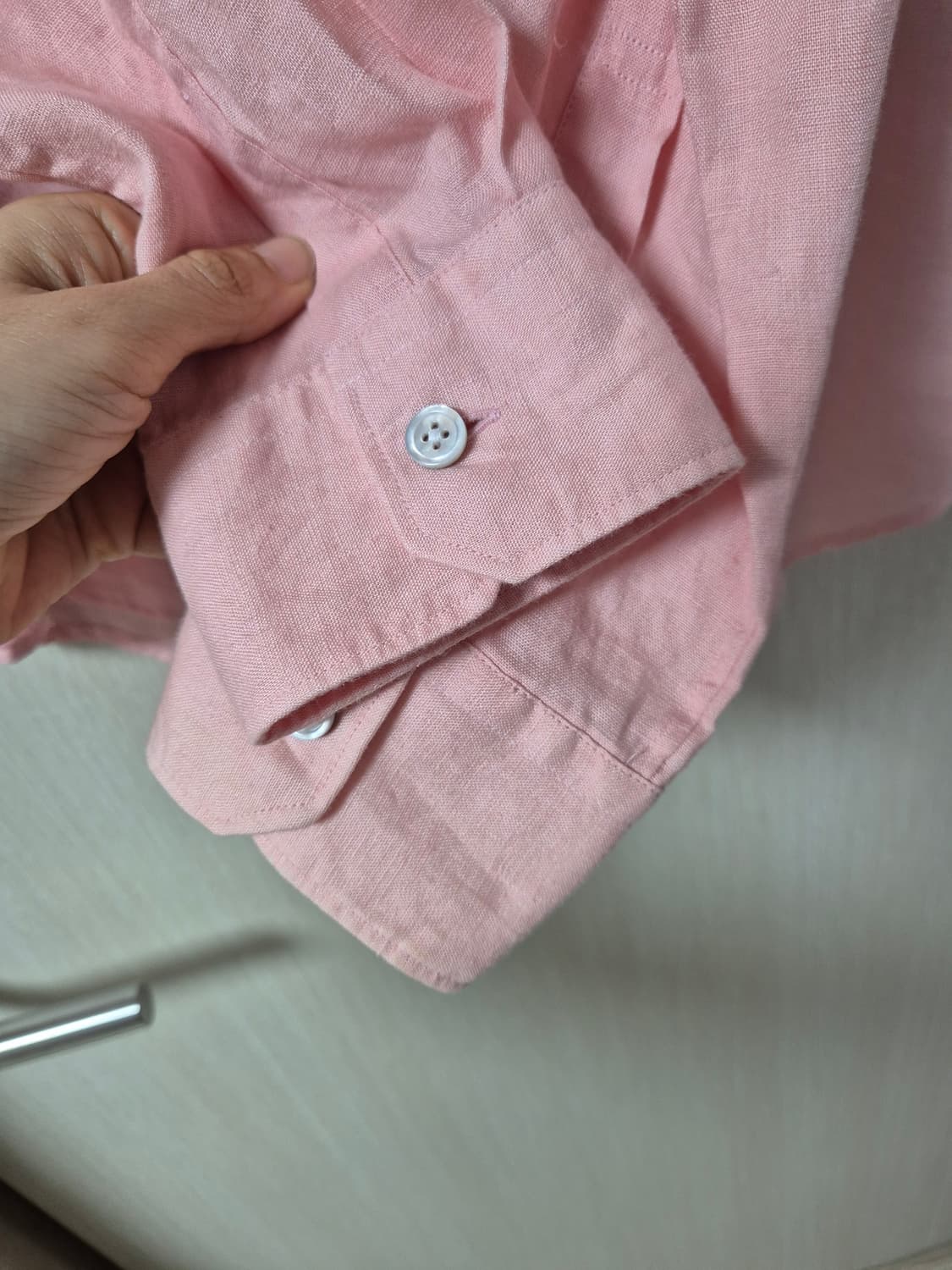 알레그리  린넨 100%  셔츠 스몰  하이넥 셔츠 남방 상품이미지6