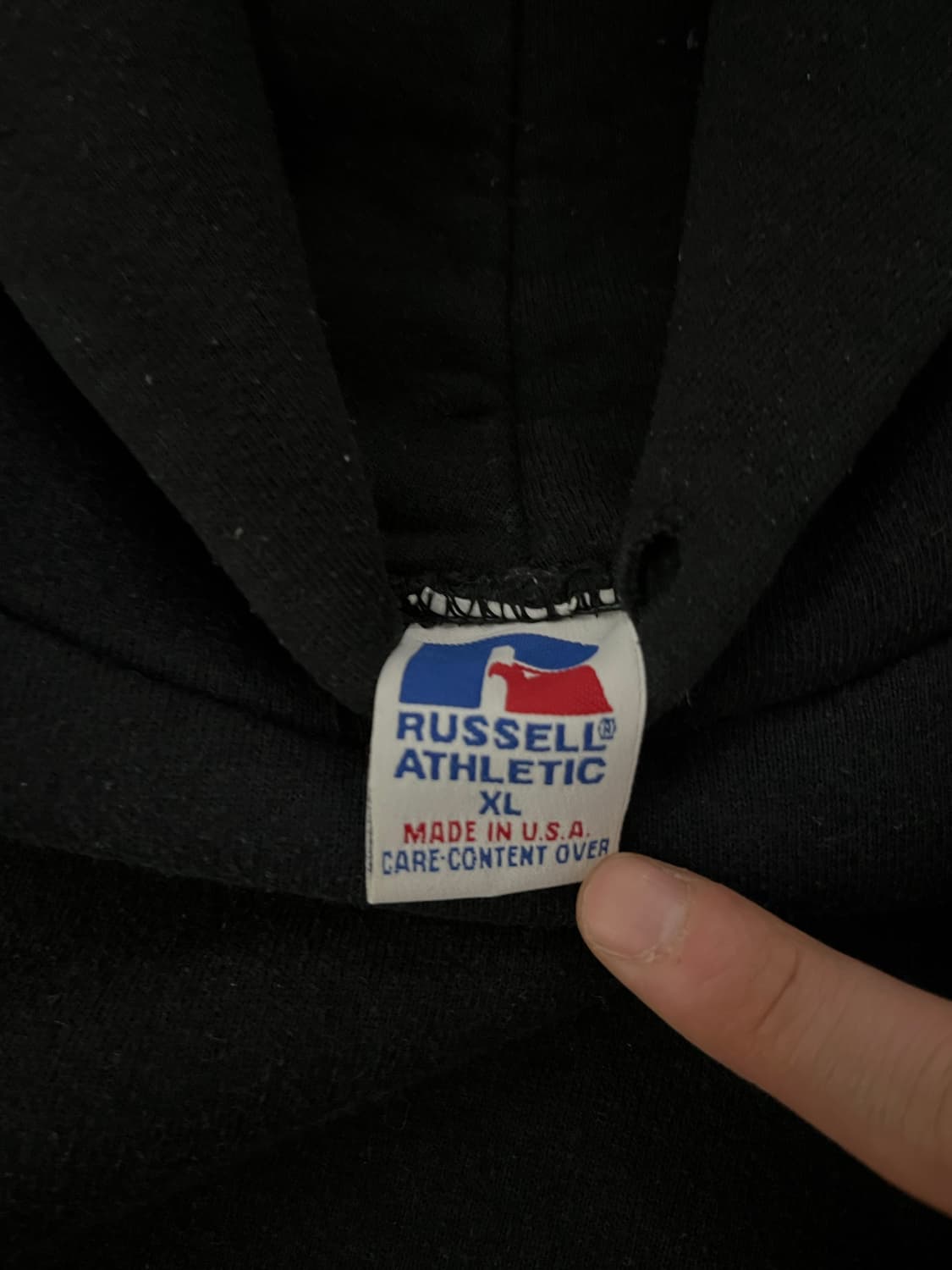 90s 러셀 애슬레틱 블랙 후드 xl made in usa 상품이미지3