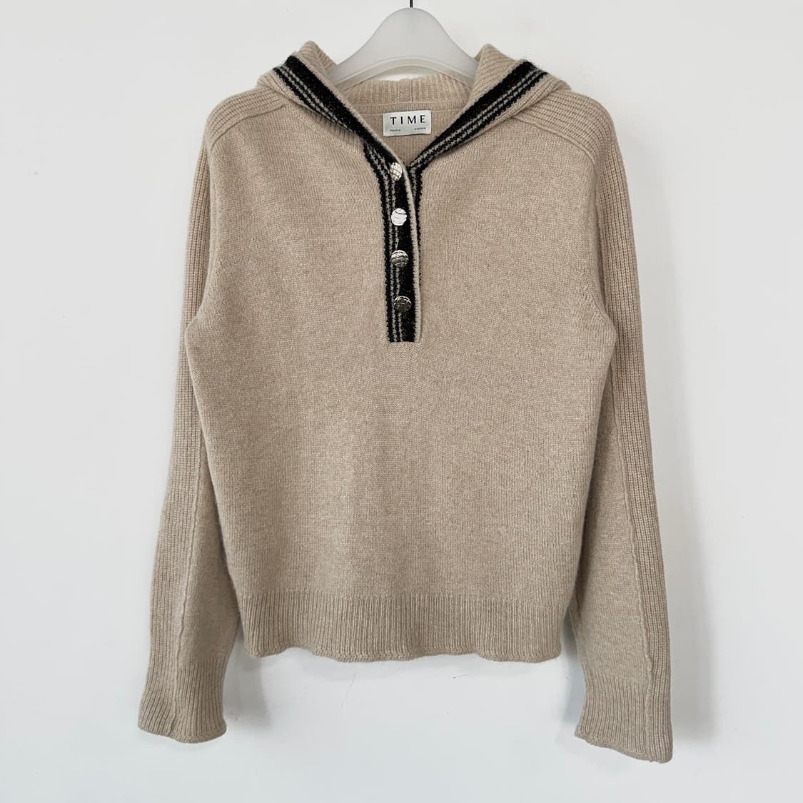 타임 TIME 글리터 라인 울캐시 후디 상품이미지3