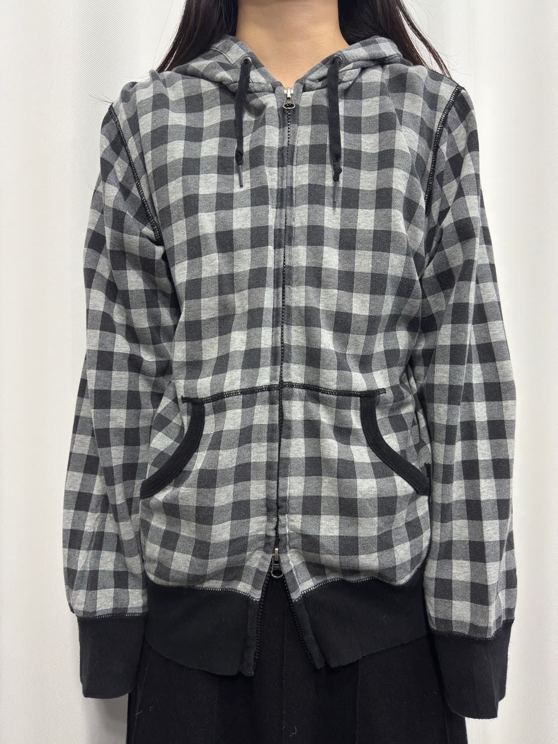 uniqlo original wash check hood zipup 상품이미지1