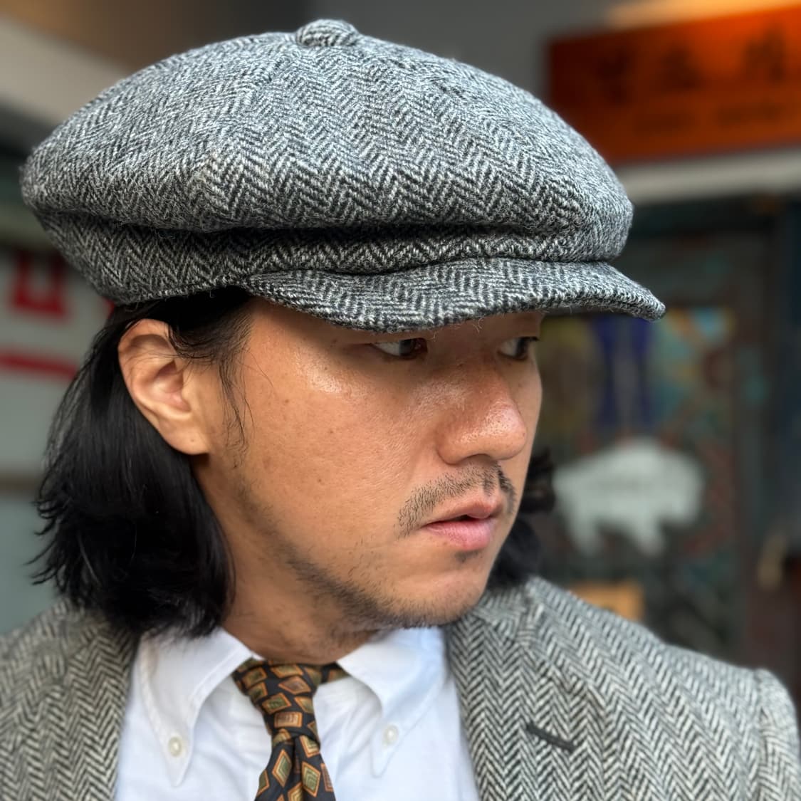 해리스트위드 헤링본 트위드 울 뉴스보이햇 60-62 상품이미지6