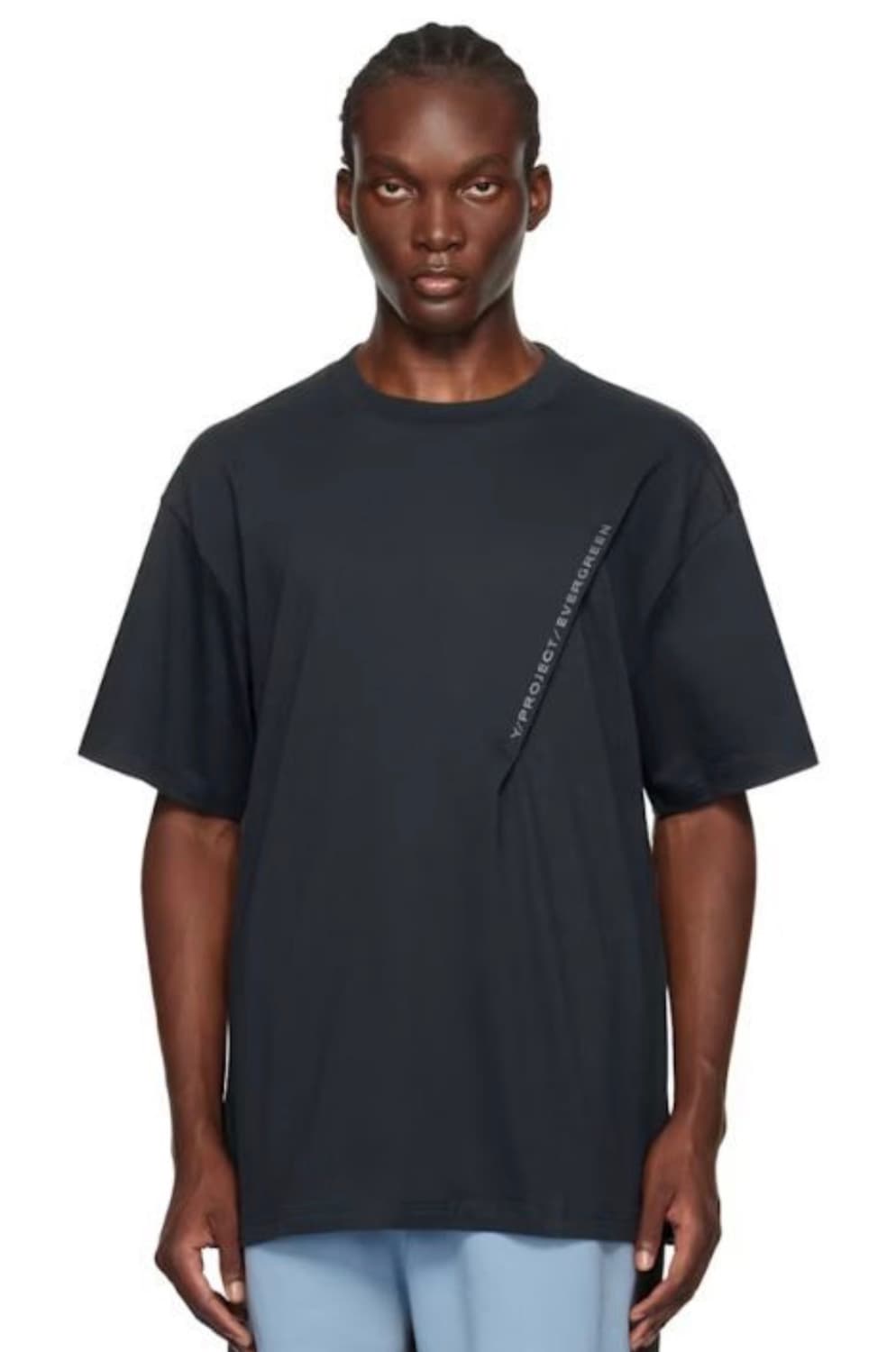 와이프로젝트 Black Pinched Logo T Shirt 상품이미지1