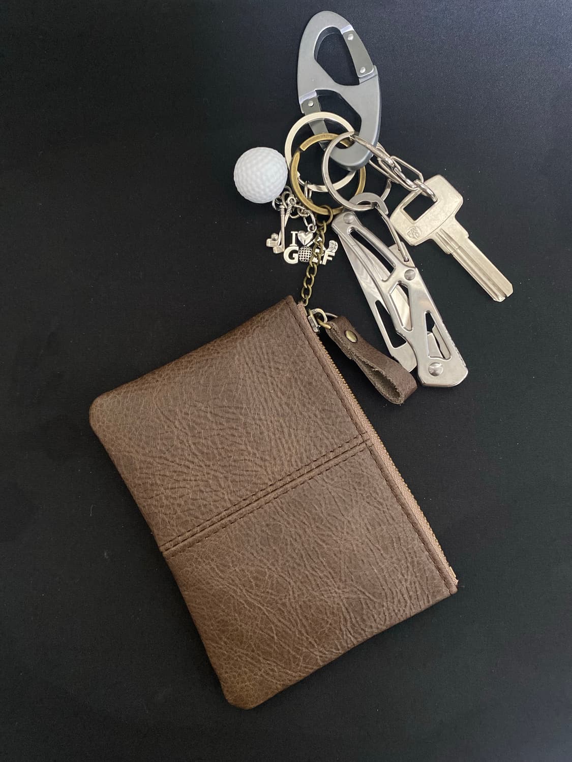 빈티지 레더 파우치 키링 상품이미지1