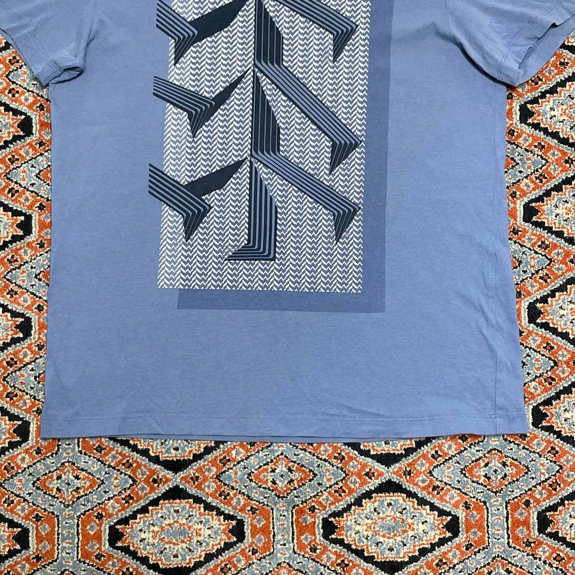 코오롱스포츠 블루 프린팅 티셔츠 여성100 상품이미지3