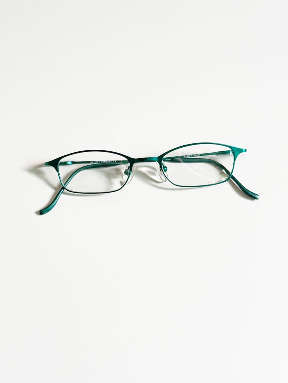 90s 독일제 NO NAME 그린 메탈 스퀘어 빈티지 안경 상품이미지2