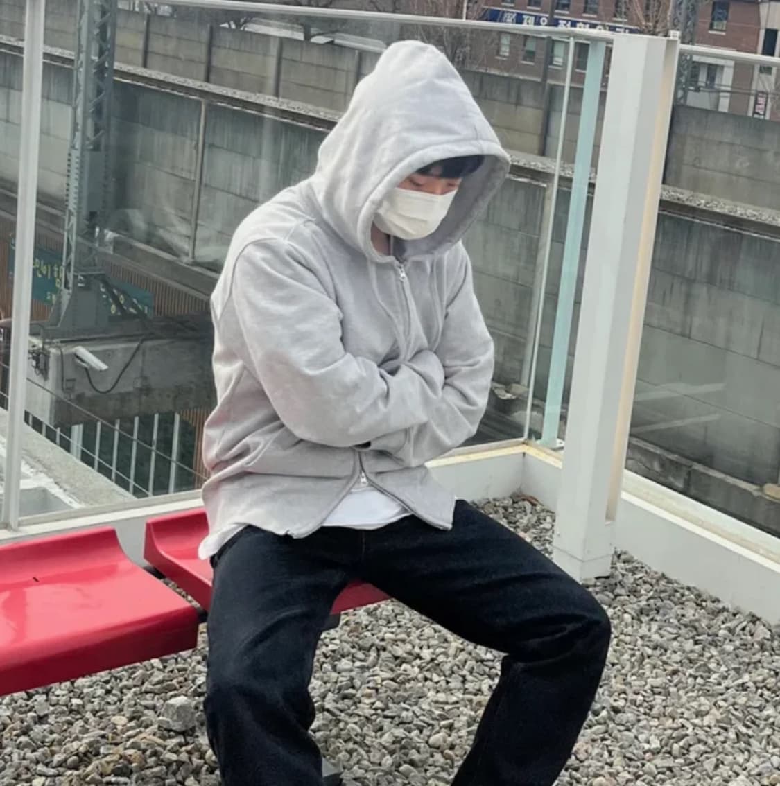 무탠다드 헤비웨이트 후드집업 그레이 2XL 상품이미지5