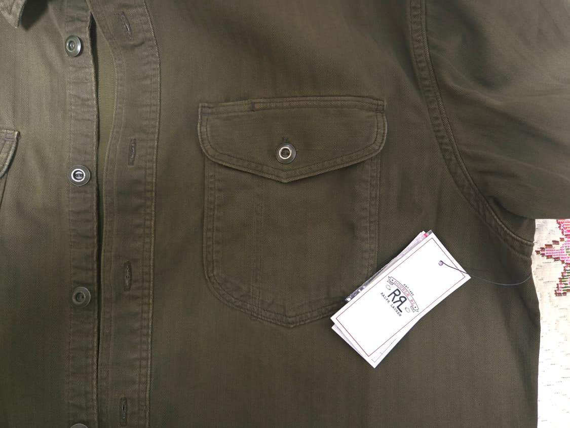 RRL 가먼트 다이 헤링본 트윌 워크셔츠 L 사이즈 새제품 상품이미지4