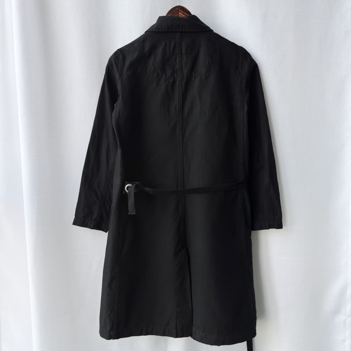 Zucca 주카 코튼 린넨 혼방 워싱 롱 코트 블랙 S 상품이미지2