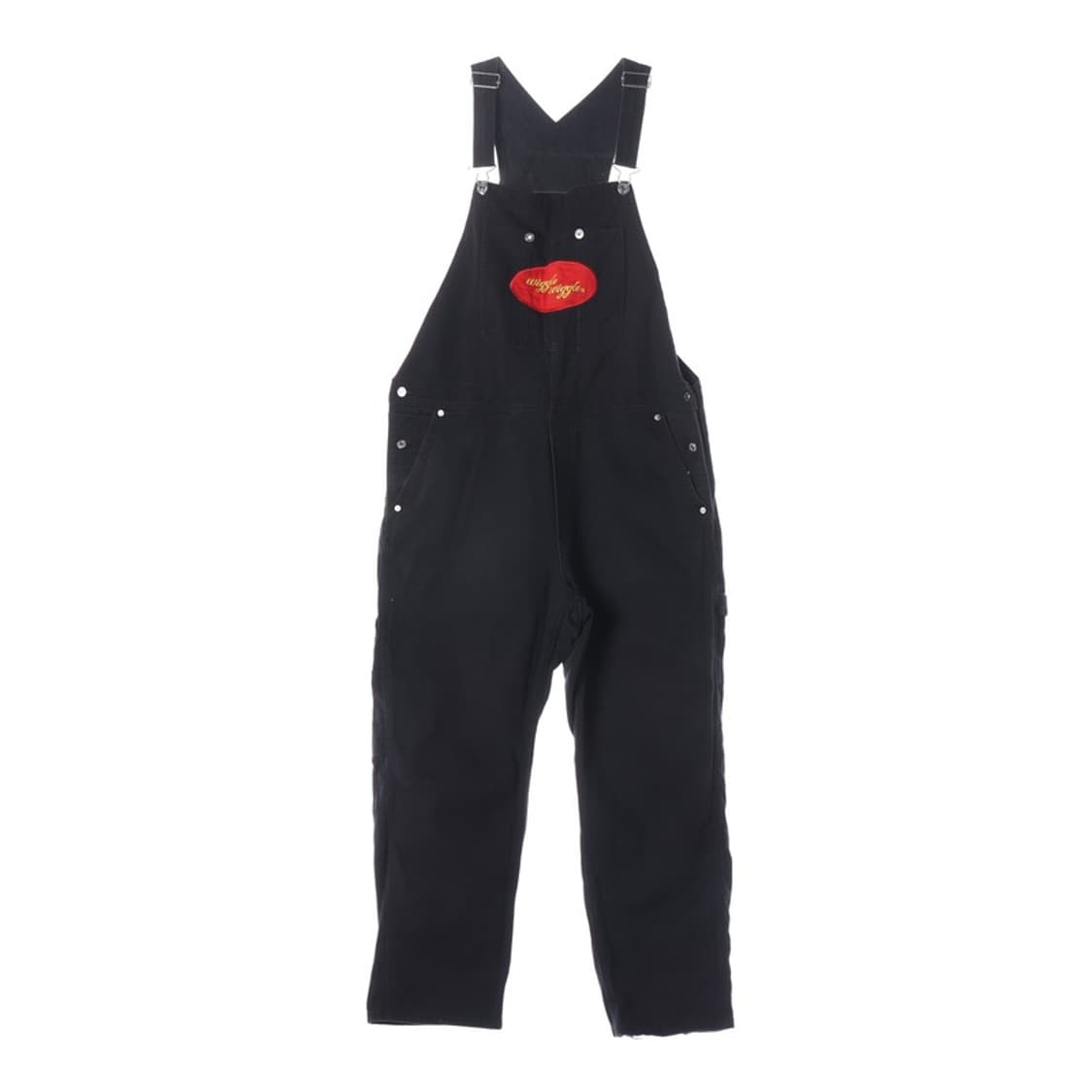 에이치앤엠 X 위글위글 자수 패치 블랙 데님 오버롤 XL 상품이미지1