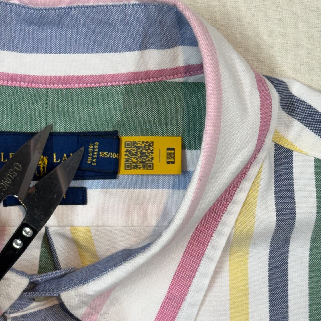 XL) 폴로 랄프로렌 멀티 컬러 옥스포드 셔츠 신형 큐알탭 상품이미지7