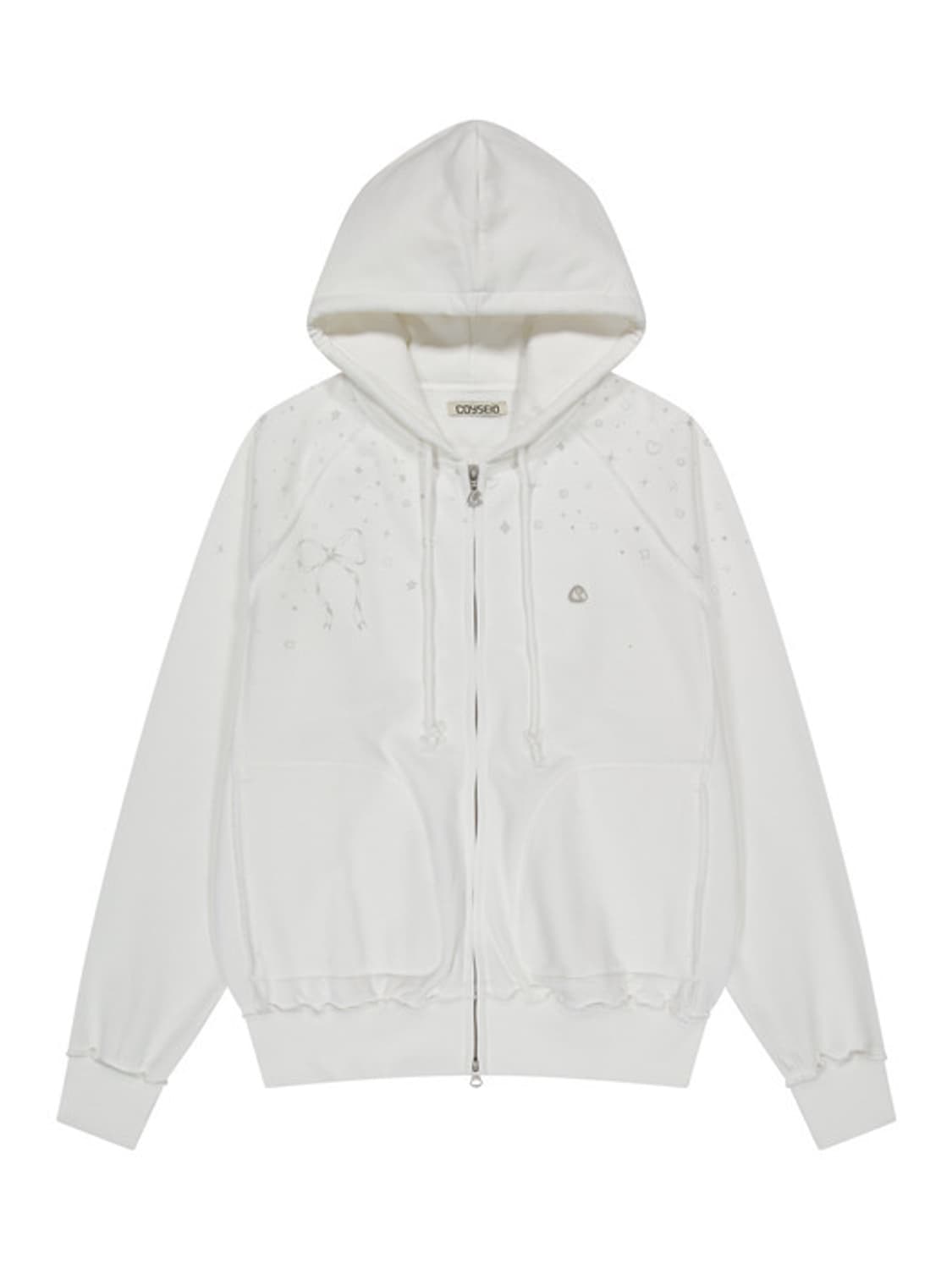 코이세이오 트윙클 후드집업 화이트 상품이미지1