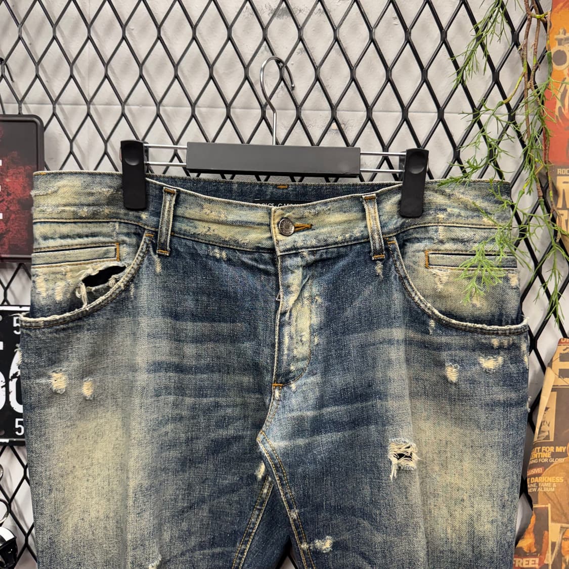 00s 돌체앤가바나 디스트로이드 데님 팬츠 워싱 중청 상품이미지3