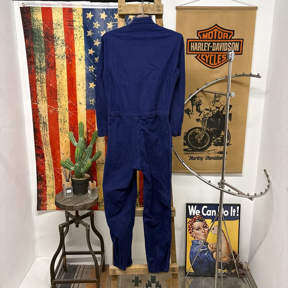 80~90s 프렌치 워크웨어 코튼트윌 커버올 점프수트  N981 상품이미지2