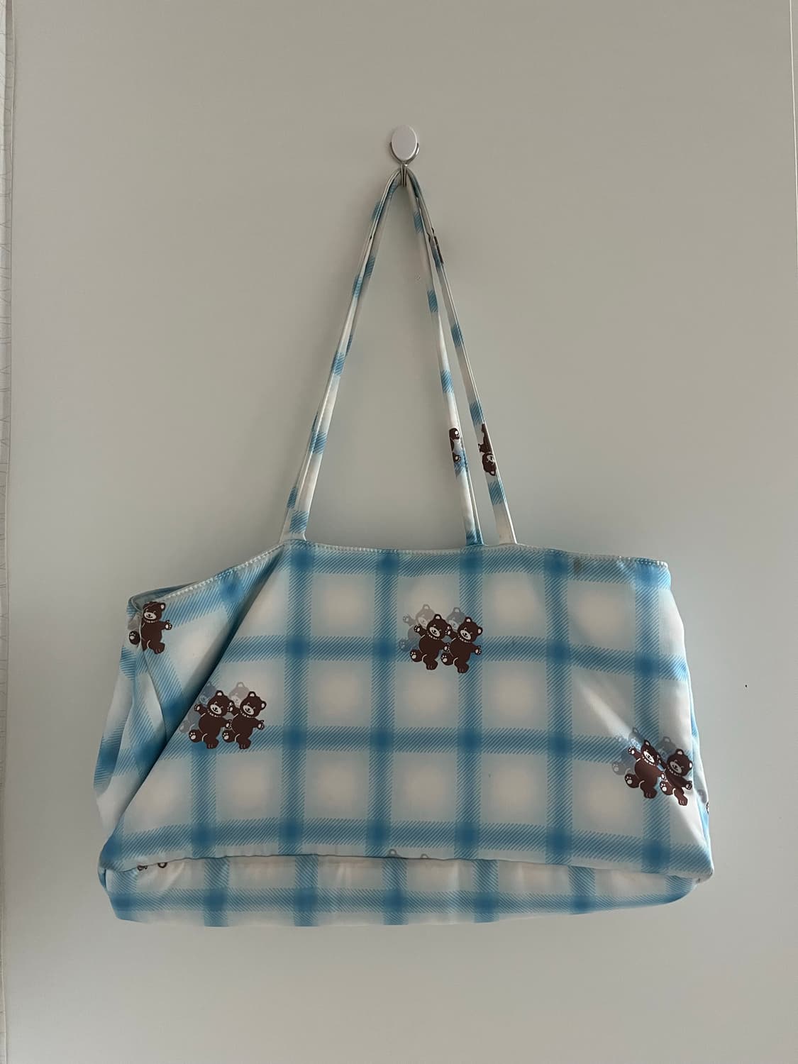 kijun shopper bag check bear 상품이미지2