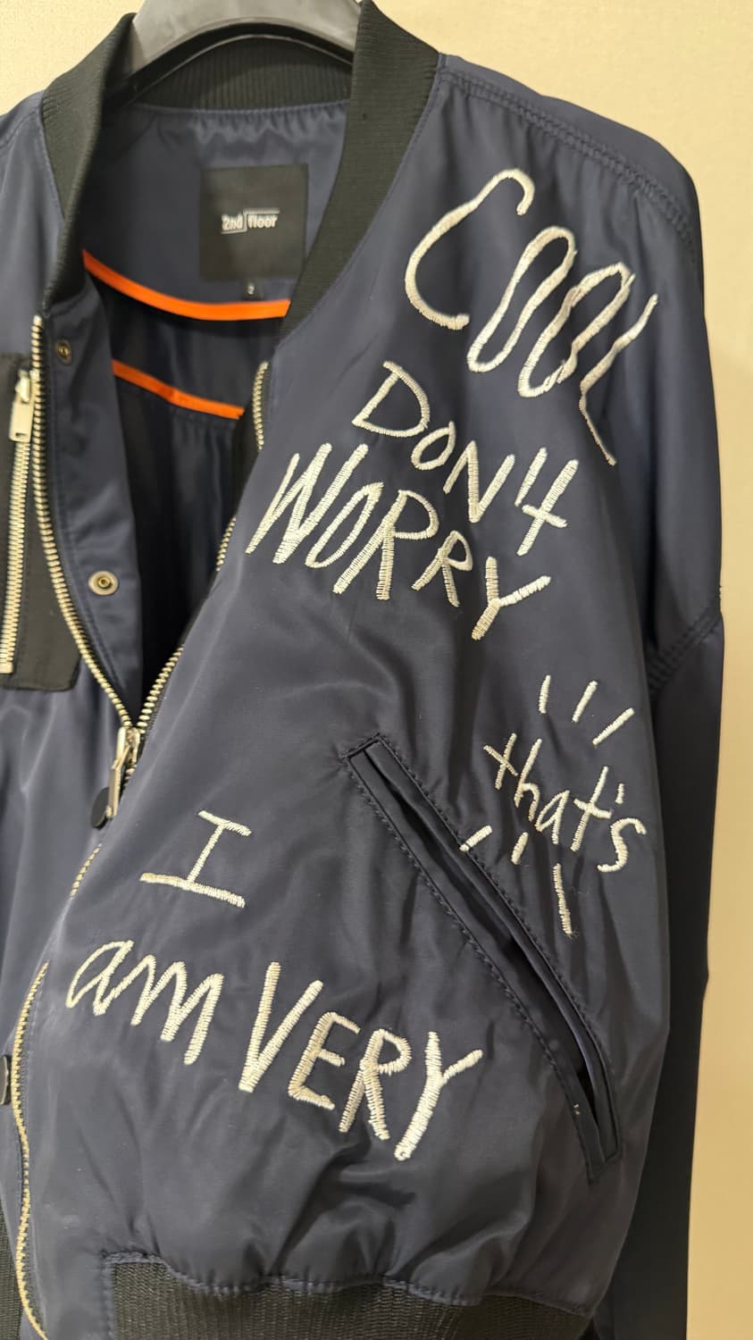 한섬 세컨플로어 봄버 블루종 항공점퍼 자켓 55-66  정가 40만원대 상품이미지5