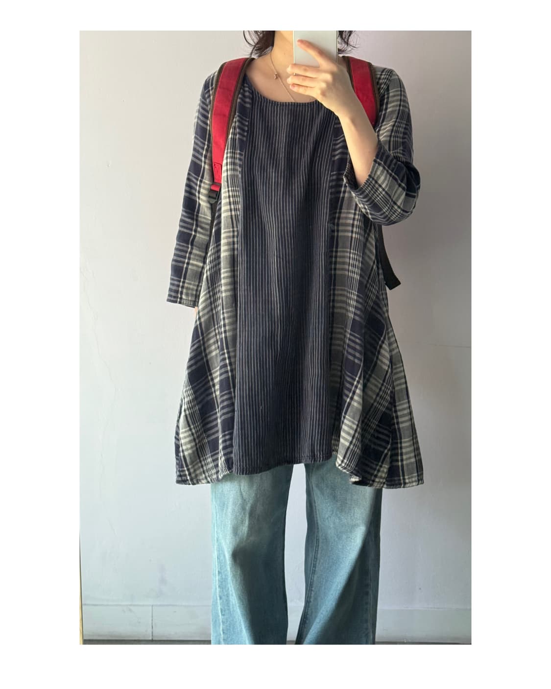 체크 스트라이프 튜닉원피스 상품이미지2