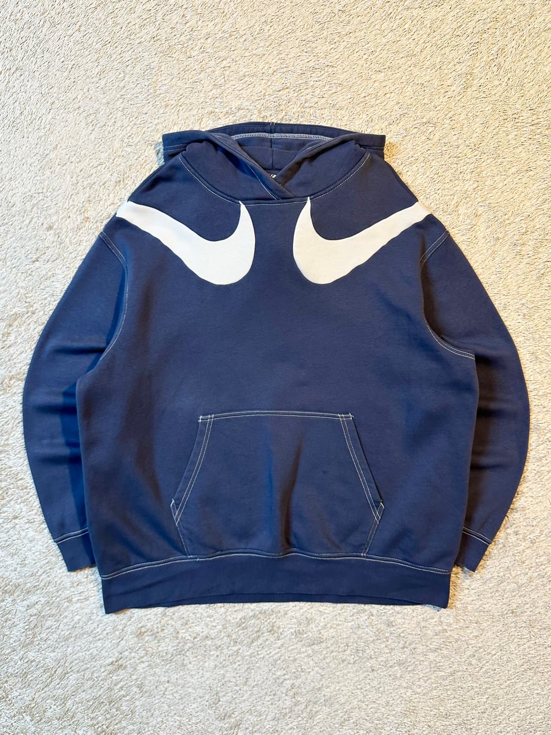 나이키 신형 더블 빅스우시 후드티 블루 상품이미지1