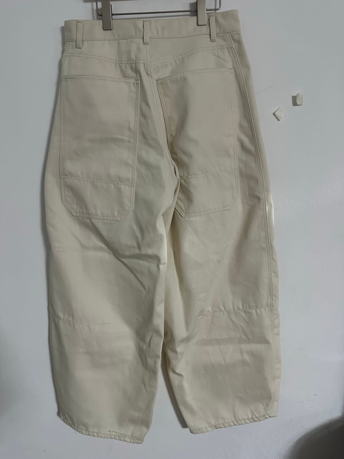 면 와이드 벌룬핏 커브 팬츠 M, L 아이보리 새상품 상품이미지6