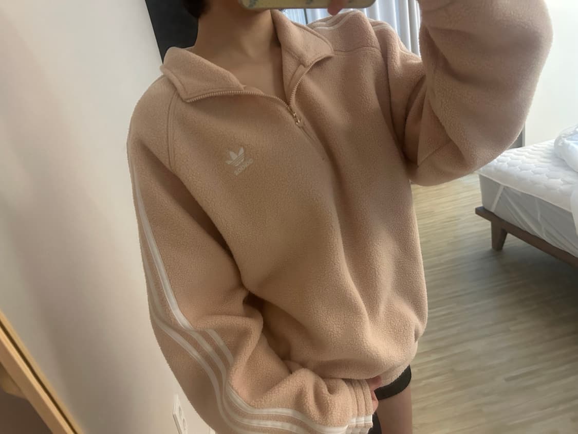 아디다스 우먼 3S 하프집업 플리스 상품이미지4