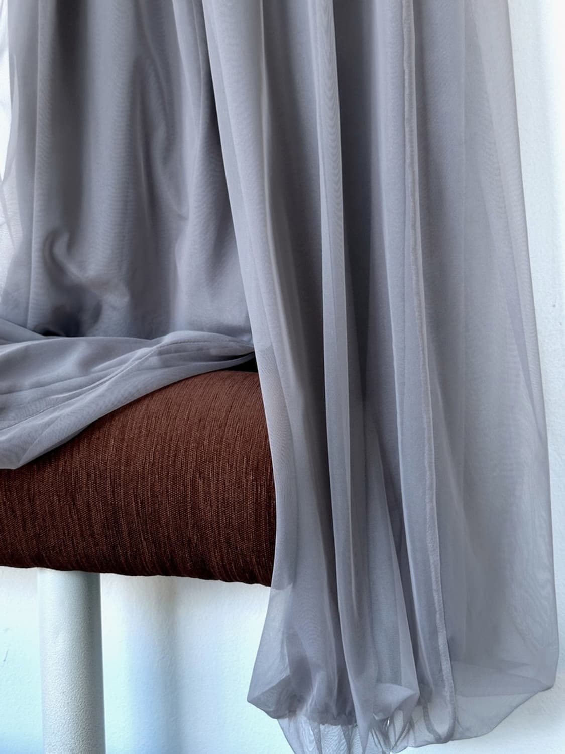 Sheer over fabric layer banded big pants 상품이미지6