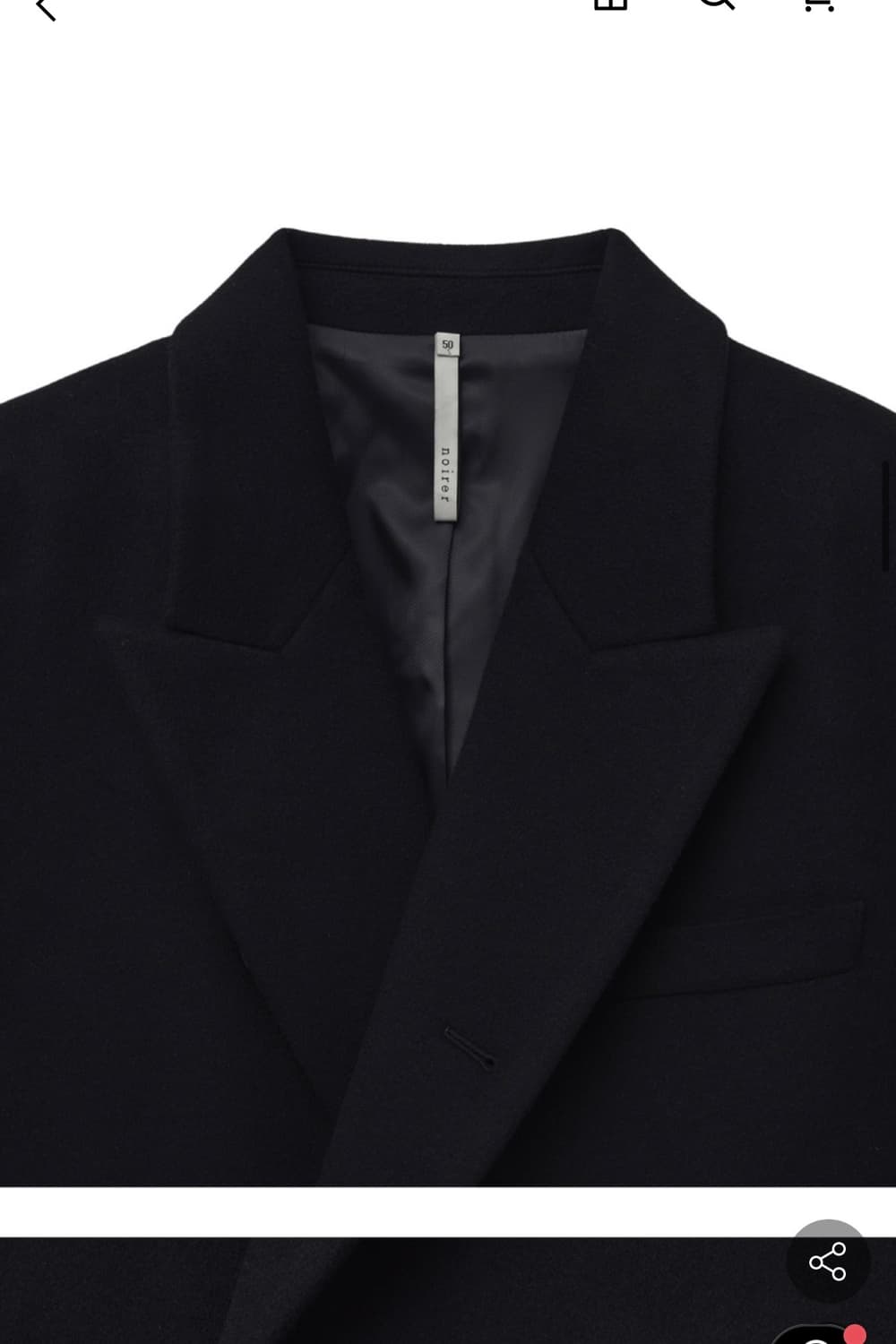 노이어 X KKST 캐시미어 오버핏 더블 코트 [블랙]/50 상품이미지3