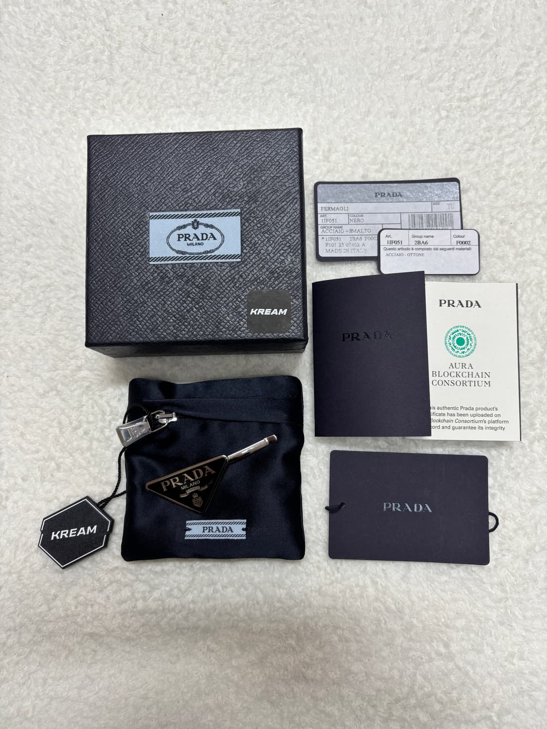 프라다 머리핀 블랙 (새상품) 상품이미지2