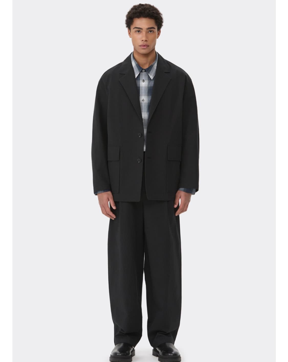 커스텀멜로우 Black Oversized Fit Cotton 자켓 상품이미지1