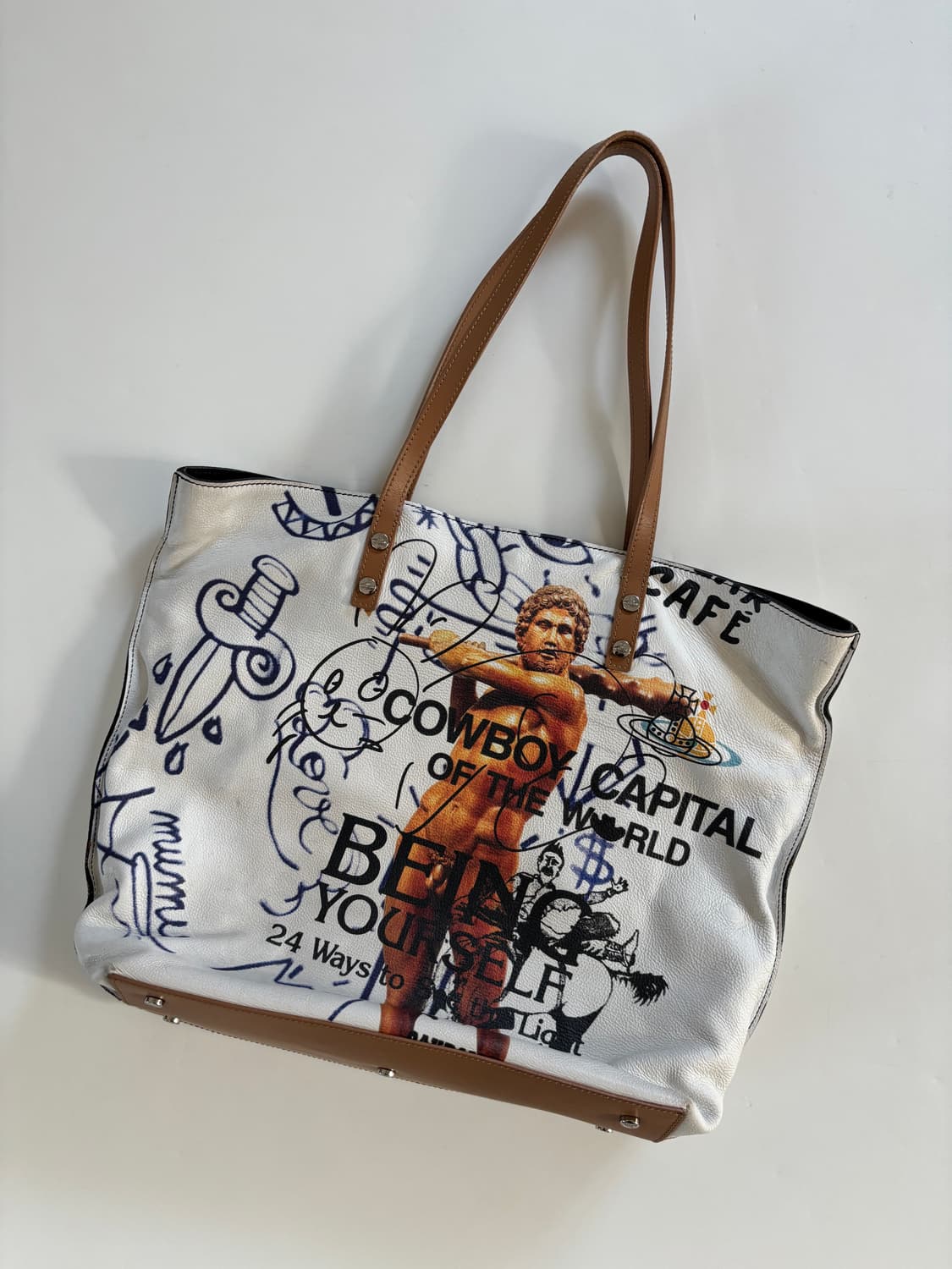 Vivienne Westwood 비비안웨스트우드 프린트 레더 토트백 상품이미지4