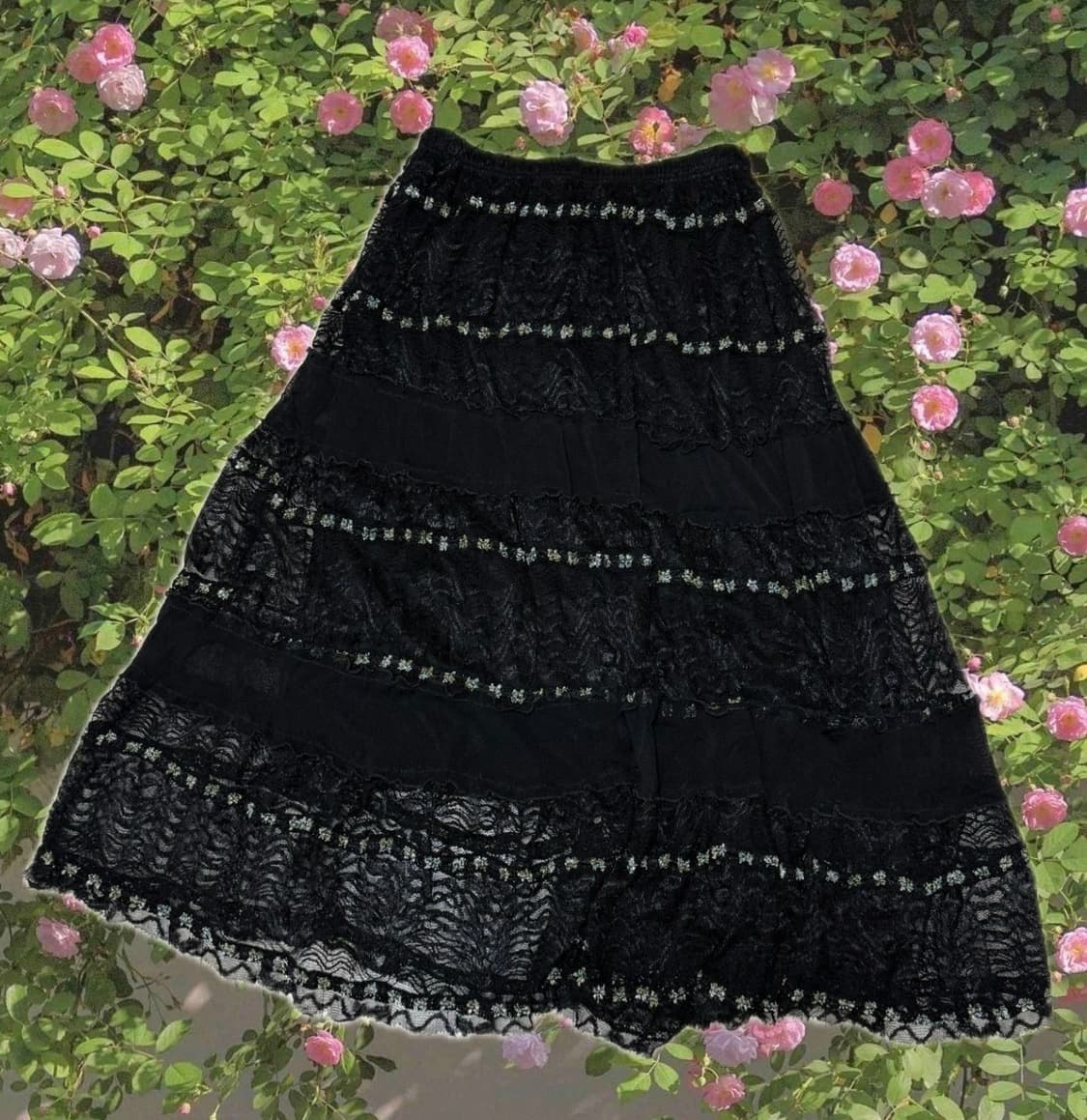 lace  black  skirt 모리 블랙 레이스 스커트 상품이미지1