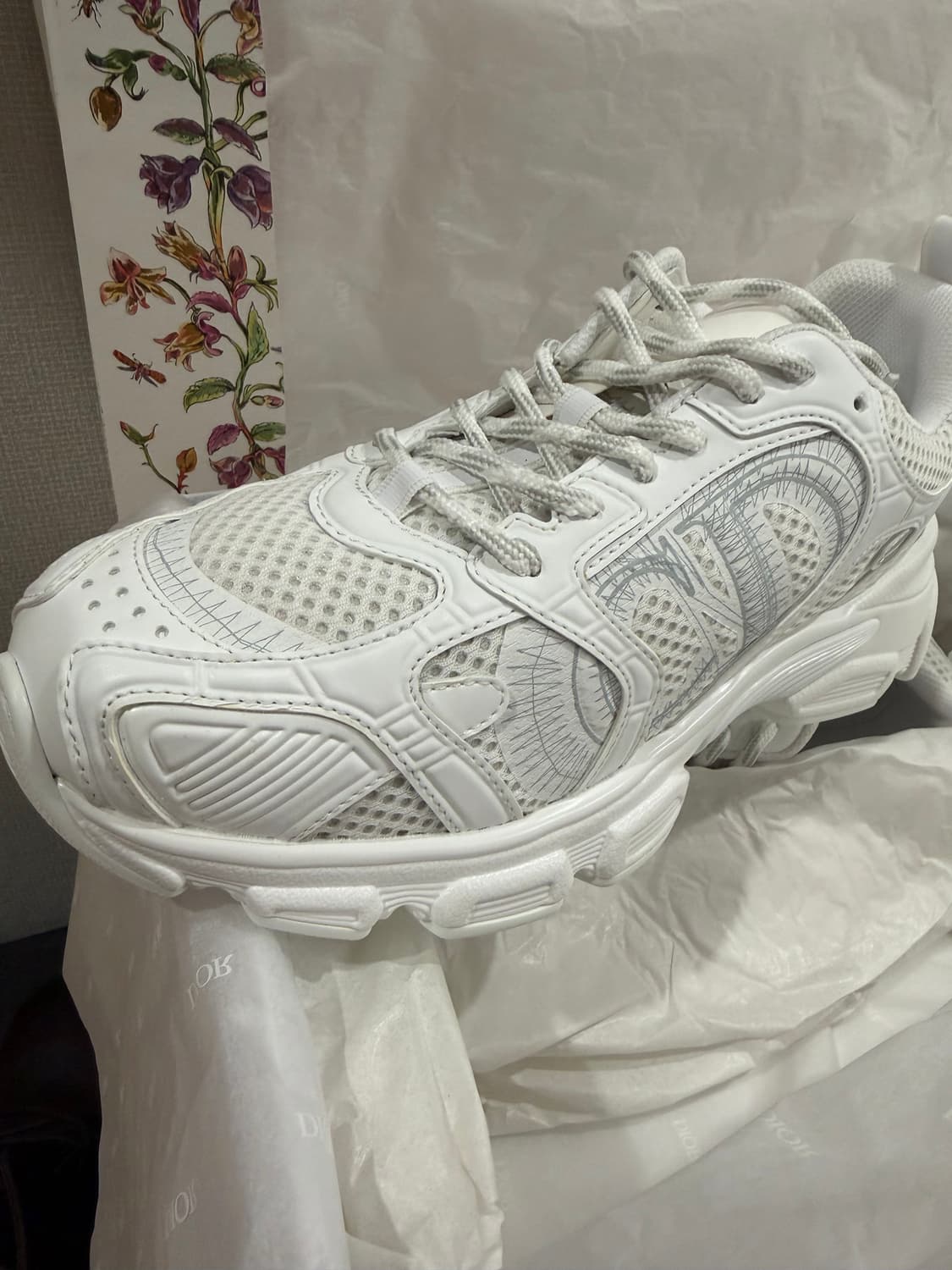 여성 디올 크로노 스니커즈 메쉬 앤 화이트 37  상품이미지3