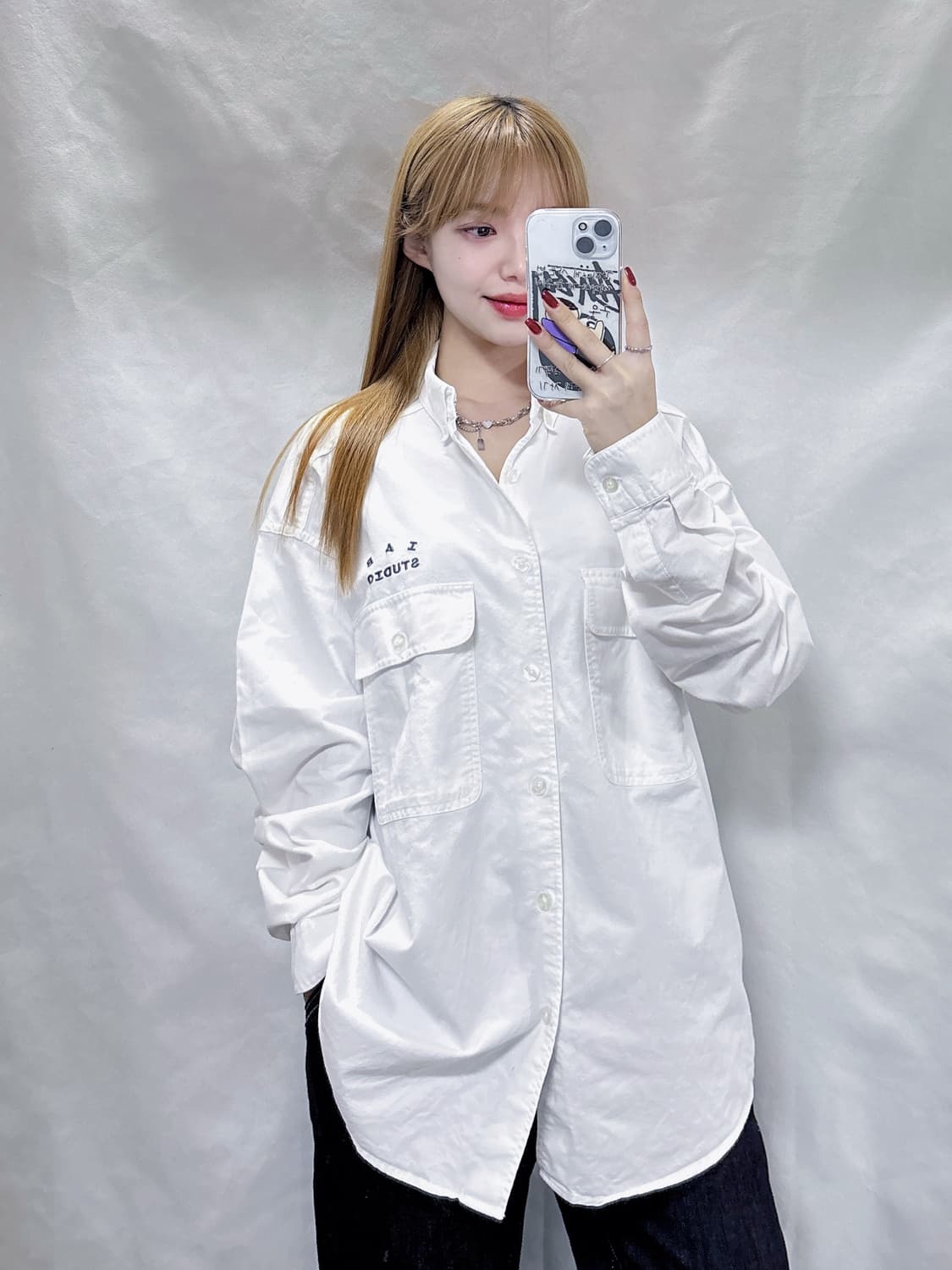 아이앱스튜디오 화이트 워크셔츠  상품이미지1