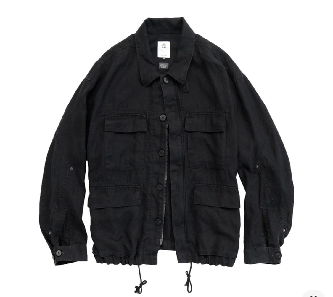 폴리테루 린넨 필드 자켓 블랙 상품이미지1