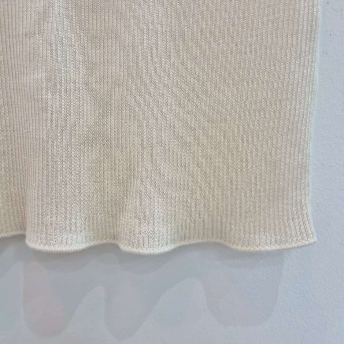 Chamois  아이보리 울혼방 반팔 니트 일본빈티지 상품이미지4