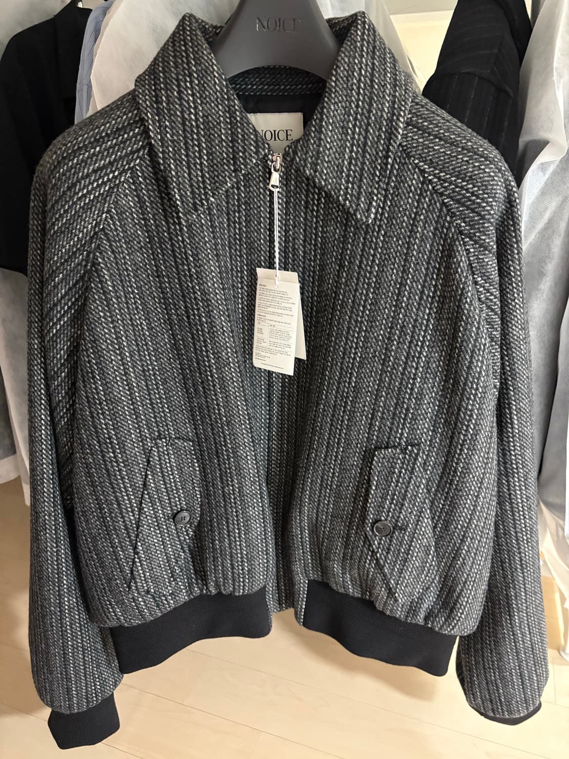 노이스 M HARRINGTON ENGLISH 헤링본블루종 챠콜 L새상품 상품이미지2