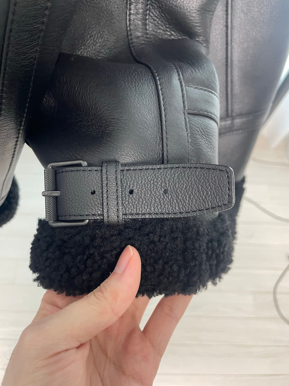 알레그리 양가죽 후드 무스탕 48사이즈 상품이미지7