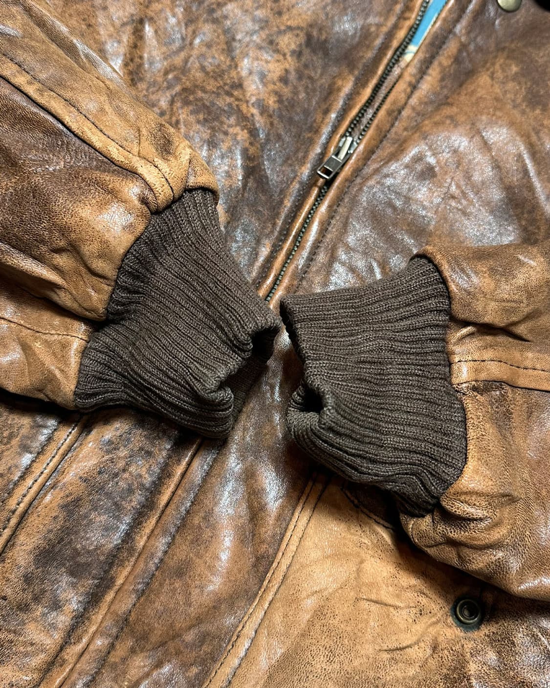 90s 헤비 리얼 레더 A2 플라이트 자켓 상품이미지5