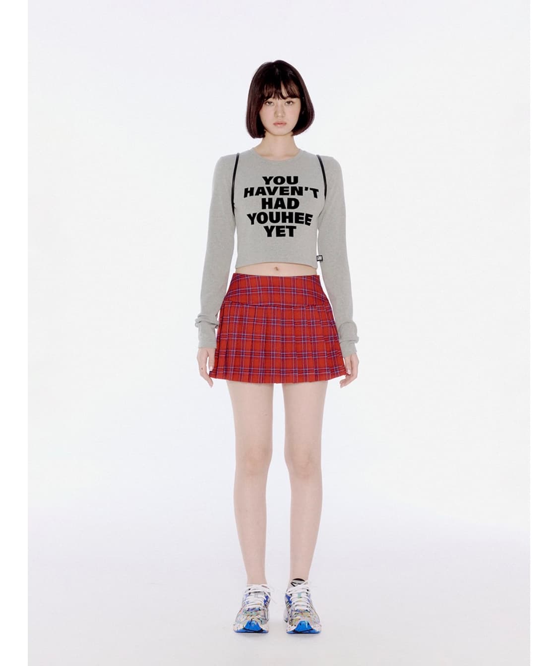 YOUHEE 유희 레드 체크 미니스커트 상품이미지2