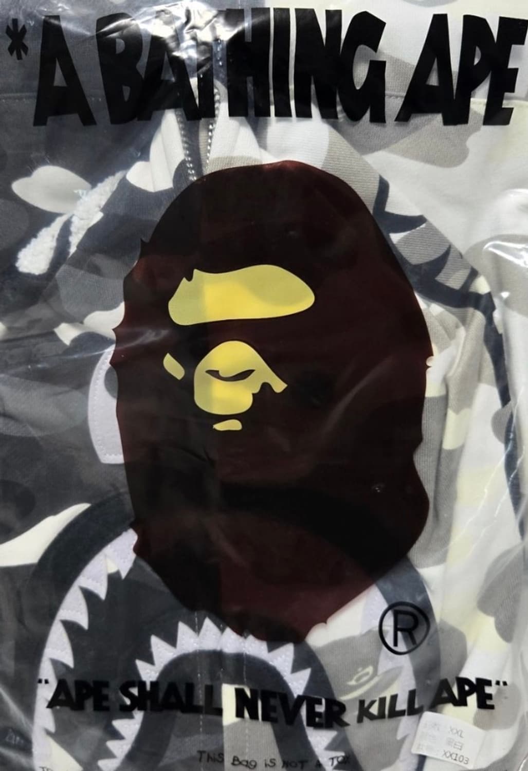 베이프 샤크후드 아수라 흰/검 새상품 m 상품이미지1