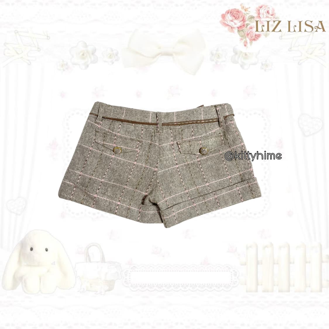 Liz lisa 리즈리사 리본 체크 반바지 라떼갸루 히메카지 리즈리사팬츠 상품이미지2