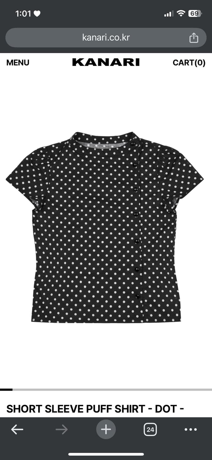 kanari SHORT SLEEVE PUFF SHIRT - DOT  상품이미지1