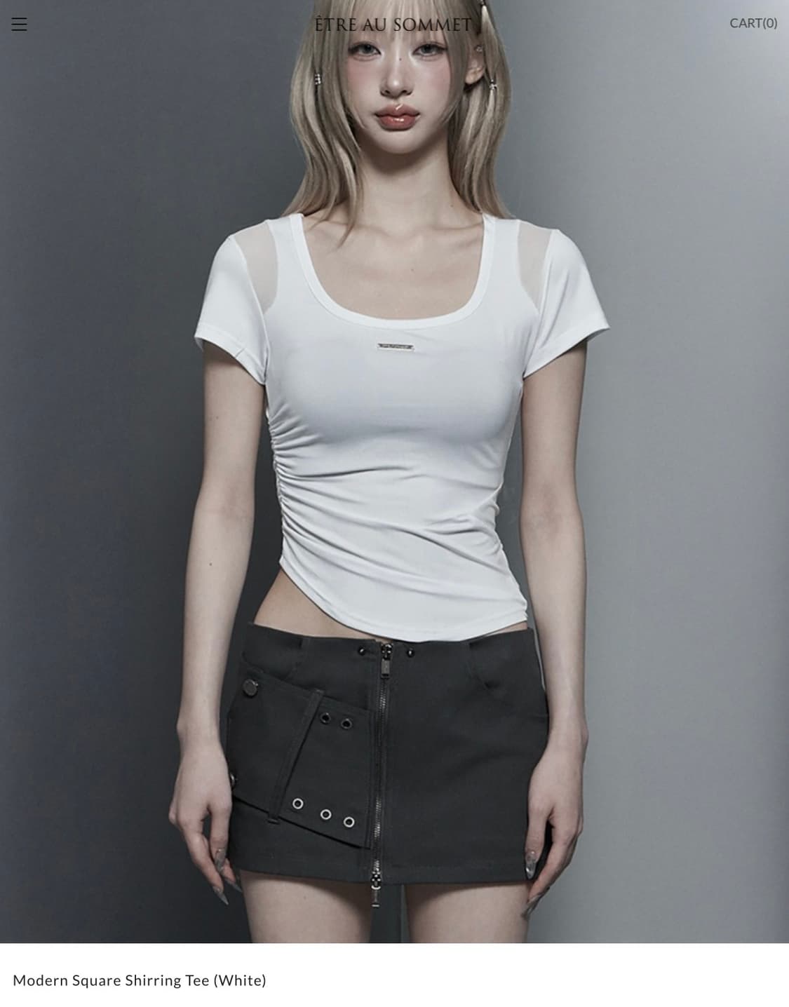 에트오소메 Modern Square Shirring Tee 상품이미지1