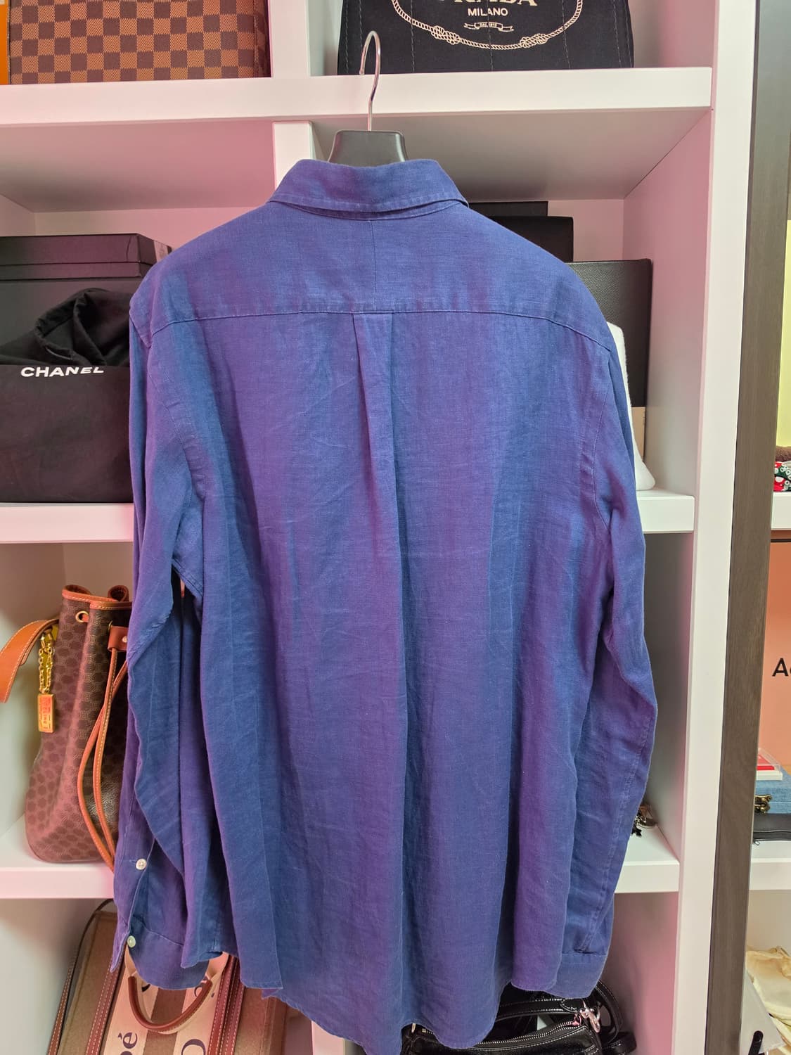 폴로 린넨셔츠 네이비 상품이미지3