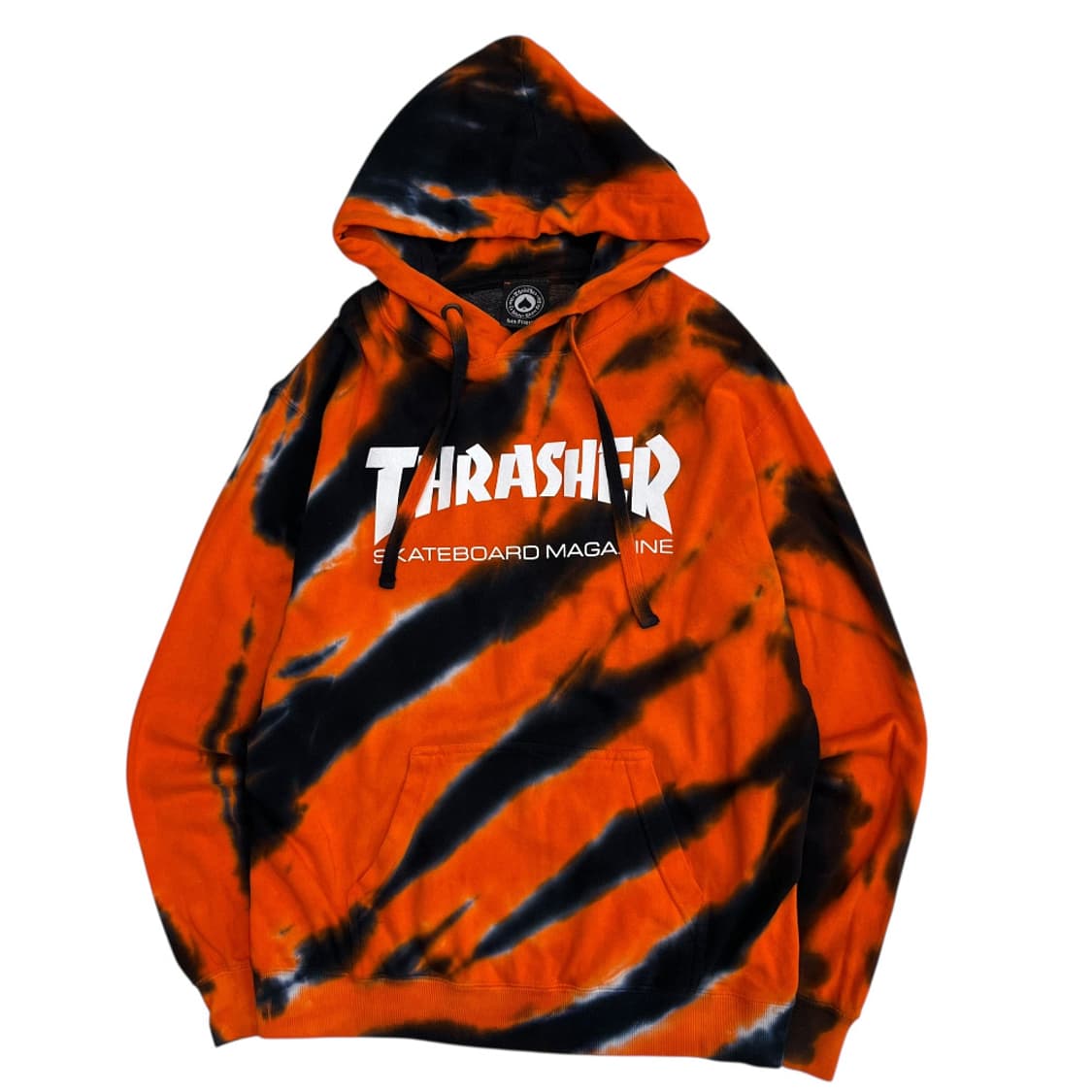 트레셔 오렌지 타이다이 블랙 후드티 상품이미지2