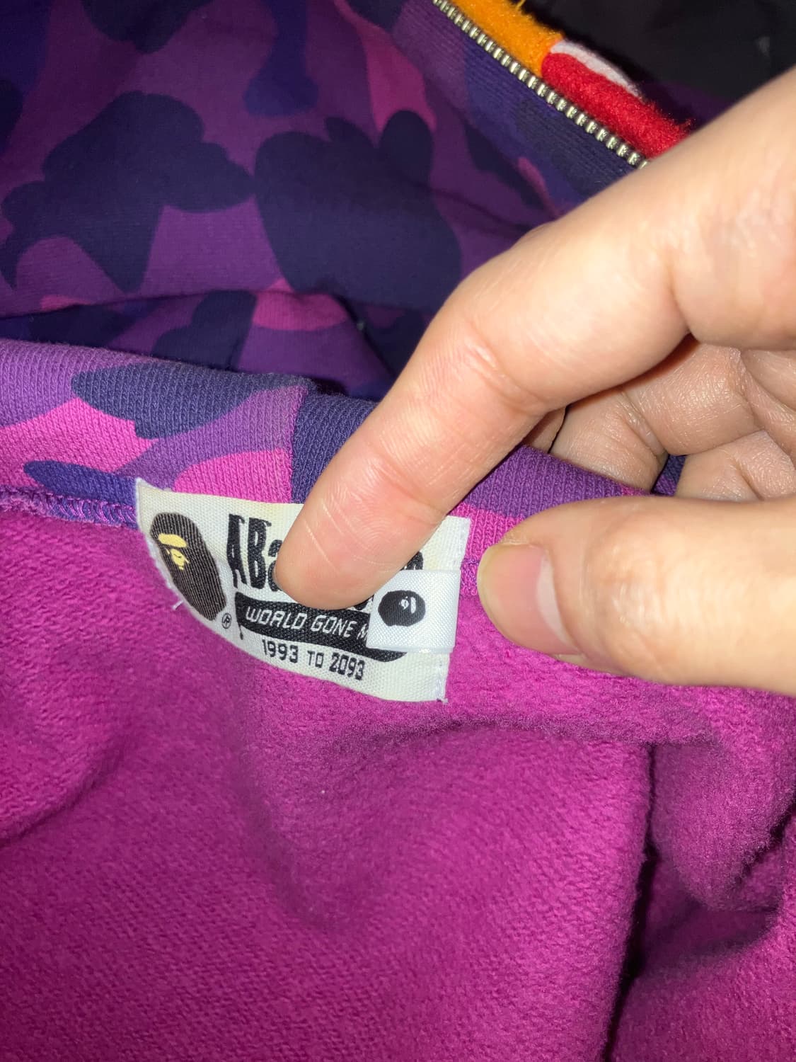 베이프 BAPE 퍼플 1st camo 타이커 샤크 후디 풀 집업 상품이미지4