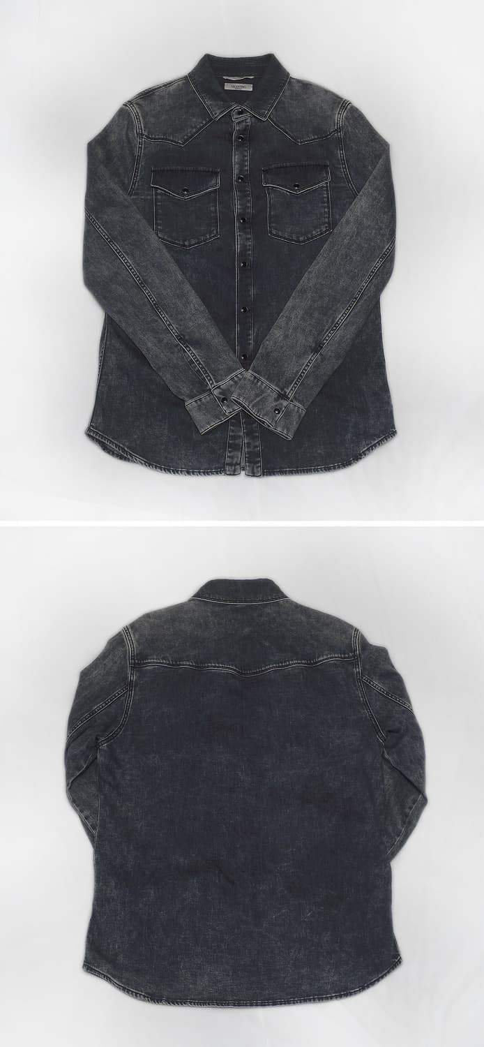발렌티노 워시드 데님 웨스턴 셔츠 버튼 자켓 (48 / 100) 상품이미지3